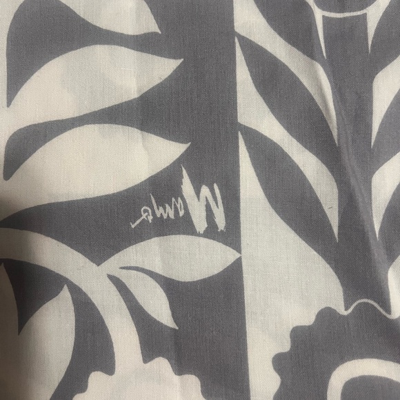 Vintage MAMO HOWELL Hawaiian Quilt Print Blouse-Gray/White XL Exc. Condition - Picture 11 of 13